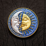 Eclipse Geocoin - 'Everglow Edition' (2T Shiny Silver/Gold)