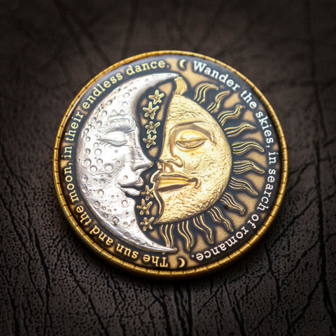 Eclipse Geocoin - 'Lunar Veil Edition' (2T Satin Silver/Gold)