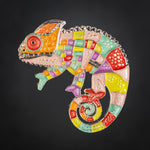 Patchwork Chameleon Geocoin - Candyfloss Edition