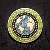Eclipse Geocoin - 'Lunar Veil Edition' (2T Satin Silver/Gold)