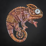 Patchwork Chameleon Geocoin - AE +LE Pair (Duplicate Codes)