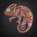 Patchwork Chameleon Geocoin - AE +LE Pair (Duplicate Codes)