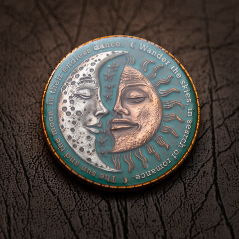 Eclipse Geocoin - 'Celestine Edition' (2T Antique Silver/Copper)