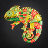 Patchwork Chameleon Geocoin - Holly & Ivy Edition