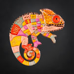 Patchwork Chameleon Geocoin - Rose Gold Radiance Edition