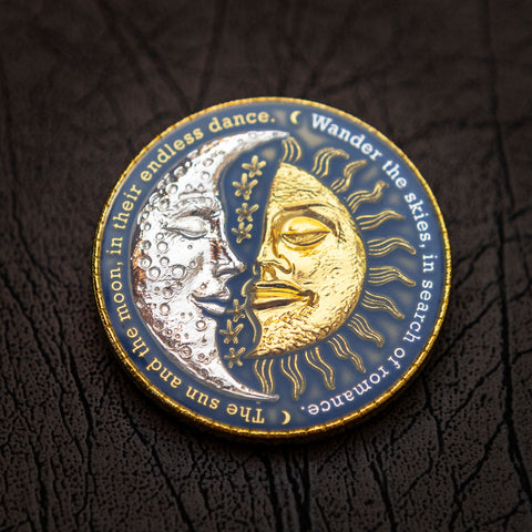 Eclipse Geocoin - 'Blue Hour Edition' (2T Shiny Silver/Gold)