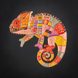 Patchwork Chameleon Geocoin - Rose Gold Radiance Edition