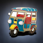 Tuk Tuk Geocoin - Blue/Red/Yellow