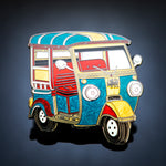 Tuk Tuk Geocoin - Blue/Red/Yellow