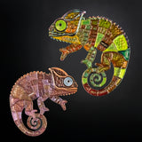 Patchwork Chameleon Geocoin - AE +LE Pair (Duplicate Codes)