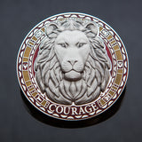 Courageous Lion Geocoin: Red/Yellow