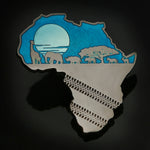 African Safari Geocoin: Black Nickel/Blue