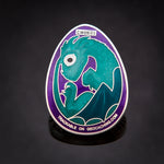 Dragon Egg Geocoin: Satin Silver/Purple/Blue LE
